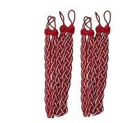 4pcs Curtain Tie Backs Tied Curtain Clips Braided Tiebacks Window Rope Curtains Holdbacks for Home Drapes and Curtain Decor (red)