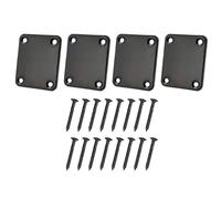 4PCS Curved Bottom Jack Plate, 68 * 55mm Metal Curved Bottom Jack Plate, Output Jack Plate Curved Base Bottom Input Jack Plate For Electric Guitar Parts Accessories (Black)