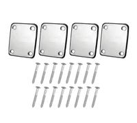 4PCS Curved Bottom Jack Plate, 68 * 55mm Metal Curved Bottom Jack Plate, Output Jack Plate Curved Base Bottom Input Jack Plate For Electric Guitar Parts Accessories (Silver)