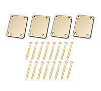 4PCS Curved Bottom Jack Plate, 68 * 55mm Metal Curved Bottom Jack Plate, Output Jack Plate Curved Base Bottom Input Jack Plate For Electric Guitar Parts Accessories (Gold)