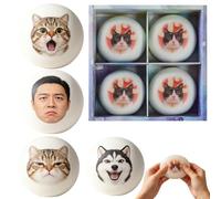 4pcs Customizable Stress Ball,Man-tou Dumpling Squishy Gift for Birthdays, Holidays,Kids and Adults，Anxiety Relief Fidget Replica Sensory，Office, School & Travel