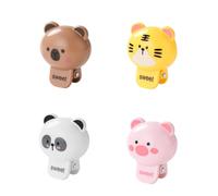 4Pcs Cute Animal Toothbrush Covers,Bear,Panda,Tiger & Pig Shaped Toothbrush Head Protectors with Strong Spring Clip,Ventilated Travel Case for Manual & Electric,Suitable for Travel & Daily Use