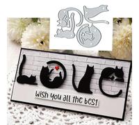 4pcs Cute Cat Metal Die Cuts,Merry Christmas Cat Cutting Dies Cut Stencils DIY Scrapbooking Decorative Embossing Paper Scrapbooking Card Making