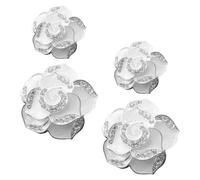 4pcs Cute Floral Car Air Vent Clip Perfume Accessory for Interior | Plastic White Flower Shape, Clip-on Scent Release, Decorative Use for Car Cabin and Other Areas