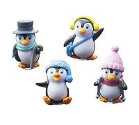 4PCS Cute Mini Penguin Dolls, Cute Creative Animal Car Dashboard Decoration, Cartoon Mini Penguin Doll Car Interior Home Decoration Dashboard Decorations Decorations Accesso