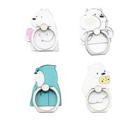4Pcs Cute Phone Ring Holder Stand, Bear Panda 360 Rotation Finger Ring Grip Mount Kickstand for Cellphones (Bear Grip)