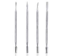 4Pcs Cuticle Nail Pusher Peeler Set, Double Ended Cuticle Scraper and Cuticle Pusher Cutter Spoon Tool for Fingernails and Toenails