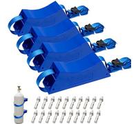 4Pcs Cylinder Wall Mounted Bracket Propane Tank Holder Gas Cylinder Holder with SUS 304 Screws & 59 Inch Straps Supported 4"-12",Blue