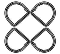 4Pcs D Ring Spring Key Hooks,Black D Ring Clip Keychain, 1 Inch Dog Tag Clips for Belt Backpack Bag Handbag Purse Strap Small Keychain Clip Springs Key Hooks