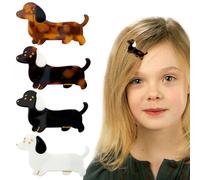 4PCS Dachshund Hair Clips,Cute Dog Hair Claw Clips Cellulose Acetate Hair Accessories Dachshund Gifts for Women and Girls