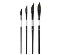 4pcs Dagger Tip Artists Paint Brushes Set, Specialist Watercolour Brushes for Acrylic, Gouache, Inks, Fine Detail or Broad Strokes