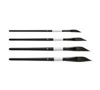 4pcs Dagger Tip Artists Paint Brushes Set, Specialist Watercolour Brushes for Acrylic, Gouache, Inks, Fine Detail or Broad Strokes