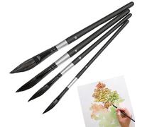 4pcs Dagger Tip Artists Paint Brushes Set, Specialist Watercolour Brushes for Acrylic, Gouache, Inks, Fine Detail or Broad Strokes