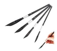 4Pcs Dagger Tip Paint Brushes Set, Premium Nylon Bristles Art Brushes for Watercolour Acrylic Gouache Ink, Fine Detail & Broad Strokes for Hobbyists & Artists