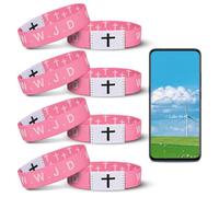 4PCS Daily Bible Verse WWJD Bracelet, Christian Jesus Bracelet for Women Men, Jesus Gift Wristband, What Would Jesus Do Bracelet, Polyester Fibre, no gemstone