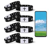 4PCS Daily Bible Verse WWJD Bracelet, Christian Jesus Bracelet for Women Men, Jesus Gift Wristband, What Would Jesus Do Bracelet, Polyester Fibre, no gemstone