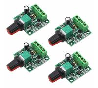 4pcs DC 12v PWM motor speed controller,1.8V 3V 5V 6V 12V 2A Speed Adjustable Switch Module, Variable Voltage Regulator Dimmer Governor Switching Build with LED Indicator and Switch Function