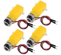 4PCS DC Electric Gear Motor TT DC 3V-6V Prewired Gear Motor Dual Shaft Intelligent Car Chassis for Arduino DIY Smart Car Robot Aircraft Toys/Robotic Body/Four-Wheel Drive Toy Car