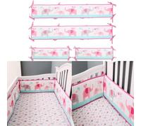 4pcs de Forro de Malla Transpirable Anti-colisión Almohadillas- Protectores de Borde amortiguados Suaves para la Parte Superior del colchón (A4)