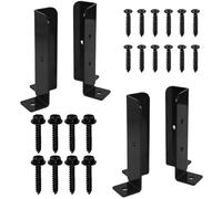 4Pcs Deck Post Brackets Adjustable Heavy Duty Wood Fence Pergola Post Base Brackets Kit, Fits 1.5x1.5, 2x2, 2x4, 4x4 Posts, Durable Deck Post Anchor Support for Deck Railing Mailbox, Pergola Repair