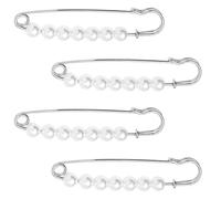 4Pcs Decorative Pearls Waist Tighteners Clip Adjustable Waistband Pin Clothing Pin for Pants Trousers Dress Shirt Decorative Clothing for Waist