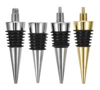 4pcs Decorative Wine Bottle Stopper, Reusable Airtight Metal Spiral Plug | Zinc Alloy Build, 7.8x2.2x2.2cm Size, for Olive Oil or Sparkling Bottles, Easy Cleanup