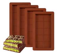 4PCS Deep Chocolate Moulds, Silicone Chocolate Bar Moulds, Big and Thick Chocolate Bar Mold,Reusable Mould for Baking, Food Grade Molds for DIY Baking Candy Ice Cube Maker