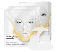 4PCS Deep Collagen Retinol Tension Boost up Mask,Retinol Collagen Lifting Mask,V-Line Lifting and Face Tightening Ma-sk,Bio Collagen Ma-sk Overnight,Deep Moisturizing Colla-gen Face M-ask for Women