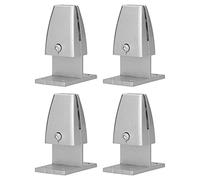 4pcs Desk Screen Baffle Clamp, T Type Aluminum Alloy Silver Partition Bracket Holder, Adjustable Desktop Divider Clip for Office Classroom, No Design with Premium Materi