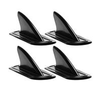 4pcs Detachable Paddle Board Fin PVC Black for Inflatable Surfboards | Increased Area, Curved Tip and Full Outline, Large Slot Fit, for Sup Riders and Canoe Use