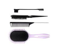 4Pcs Detangling Brush Set Edges Brush Teasing Hair Styling Comb Metal Pin Ratted Tail Combs Paddle Hair Ratted Tail Comb