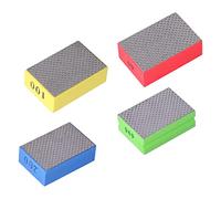 4Pcs Diamond Hand Polishing Pads 60/100/200/400 Grit, Sanding Blocks for Tile Stone Trimming Glass Deburring Ceramic Grinding Marble Polishing for Coarse to Fine Finishing