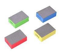 4Pcs Diamond Hand Polishing Pads, Electroplated Hand Polishing Pad Set with 60# 100# 200# 400# Grit for Tile Stone Glass Metal Wood Deburring and Trimming