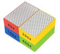4PCS Diamond Hand Sanding Blocks Polishing Pads, 60# 100# 200# 400# Grit for Tile Ceramic Glass Pottery