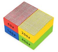 4PCS Diamond Hand Sanding Blocks Polishing Pads, 60# 100# 200# 400# Grit for Tile Ceramic Glass Pottery