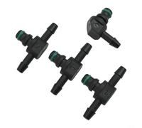 4pcs Diesel Injector Return Connector Kit L Shape T Shape Common Rail Fittings Black Plastic 24mm