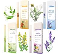 4PCS Diffuser Pen Natural MUL/lein Leaf Arom/atherapy Inh/aler,Her/bal Diffuser Pen with Extracts of MUL/lein,Natural MUL/lein Dandelion and Lavender Arom/atherapy Inh/aler Bundle,Thy/me and Mint