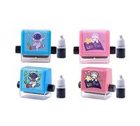 4pcs Digital Roller Arithmetic Artifact Plastic Addition Seal Within 100 Number Division Seal with Ink for Student