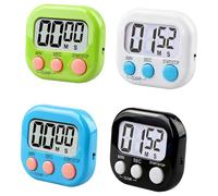 4PCS Digital Timer for Kid, Kitchen Timers for Cooking with Magnetic Base, Cooking Timers for Kitchen with Alarm Minute Seconds Countdown Stopwatch for Kids, Study, Teachers, Classroom, Exercise, Work
