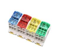 4pcs Din Rail Terminal Block UKK 80A/125A/160A/250A/400A Distribution Box One In Several Out Power Wire Electrical Connector Junction(UKK 400A,Red)