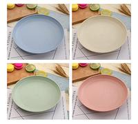 4pcs Dinner Plates 7.8'' Plastic Plates for Kid & Adults, Multi-Use Dinner Party Plates Unbreakable, Lightweight, Reusable for Picnic Dessert Pizza Pasta Bread Snack Salad (4 color, 20cm (7.8''))