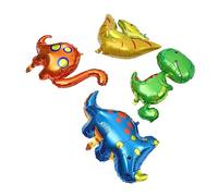 4Pcs Dinosaur Aluminum Foil Balloons Cute Triceratops Pterodactyl Decorations for Showers and Dinosaur Theme Parties for Memorable