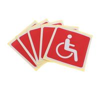 4pcs Disabled People Safety Stickers PVC Wheelchair Signs | Bright Warning Symbols, Attention-grabbing Colours, Indoor Outdoor Durability, for Disabled Drivers and Facility Managers