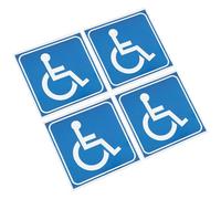 4pcs Disabled Wheelchair Stickers, Self Adhesive PVC Symbol Signs | Blue Symbols, Strong Peel and Stick Backing, for Doors, Stores, Lifts and Parking Areas