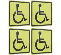 4pcs Disabled Wheelchair Symbol Sticker for Parking Signs and Windows | Yellow Adhesive Paper, Weatherproof Labeling, Bright Bold Symbols, Easy Application for Public Facilities