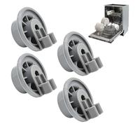 4PCS Dishwasher Lower Rack Wheel Replacement Parts,Dishwasher Cutlery Basket Rollers,Dishw asher Wheels Lower Basket Dish washer B asket Wheels,Lower Basket Whe els for Siemens Neff Beko Bosch