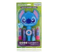 4PCs Disney Stitch Lip Balm Set with Light Up Mirror for Kids - Plant Based Scented Lip Balms, Stitch Makeup Beauty Set, Moisturising Lip Care with Lighted Mirror Gift for Girls 3+