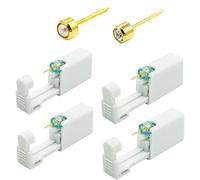 4Pcs Disposable Ear Piercing Tool,Ear Piercing Kit, Piercing Gun,Safety Asepsis Painless Piercing Guns kit with 4 Ear Studs (Golden)