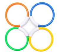 4Pcs Diving Rings for Swimming Pool - Sinking Toys for Kids, Underwater Training Sinkers, Bath Rings Water Toy for Kids 7-12 Girls Pool Games