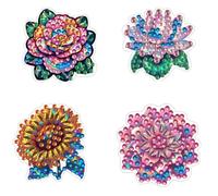 4pcs DIY 5D Diamond Art Car Air Freshener Vent Clip | Sparkling Rhinestone Decor Craft Kit for Women Adults | Creative DIY Gift for Her, Home Office Car Decor